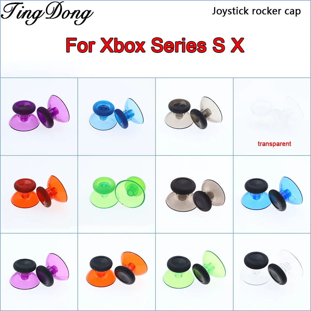 4 Paar transparente 3D-Analog-Daumensticks mit Griffkappen für Xbox Series S/X Controller, Daumensticks-Pilzkappen