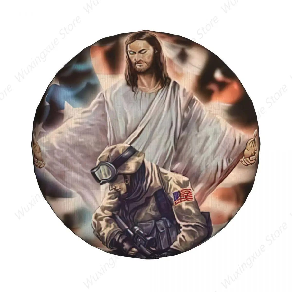 

I Am America Forever In The Fight For God And Country US Army Tire Cover Wheel Protectors Weatherproof Universal for Jeep