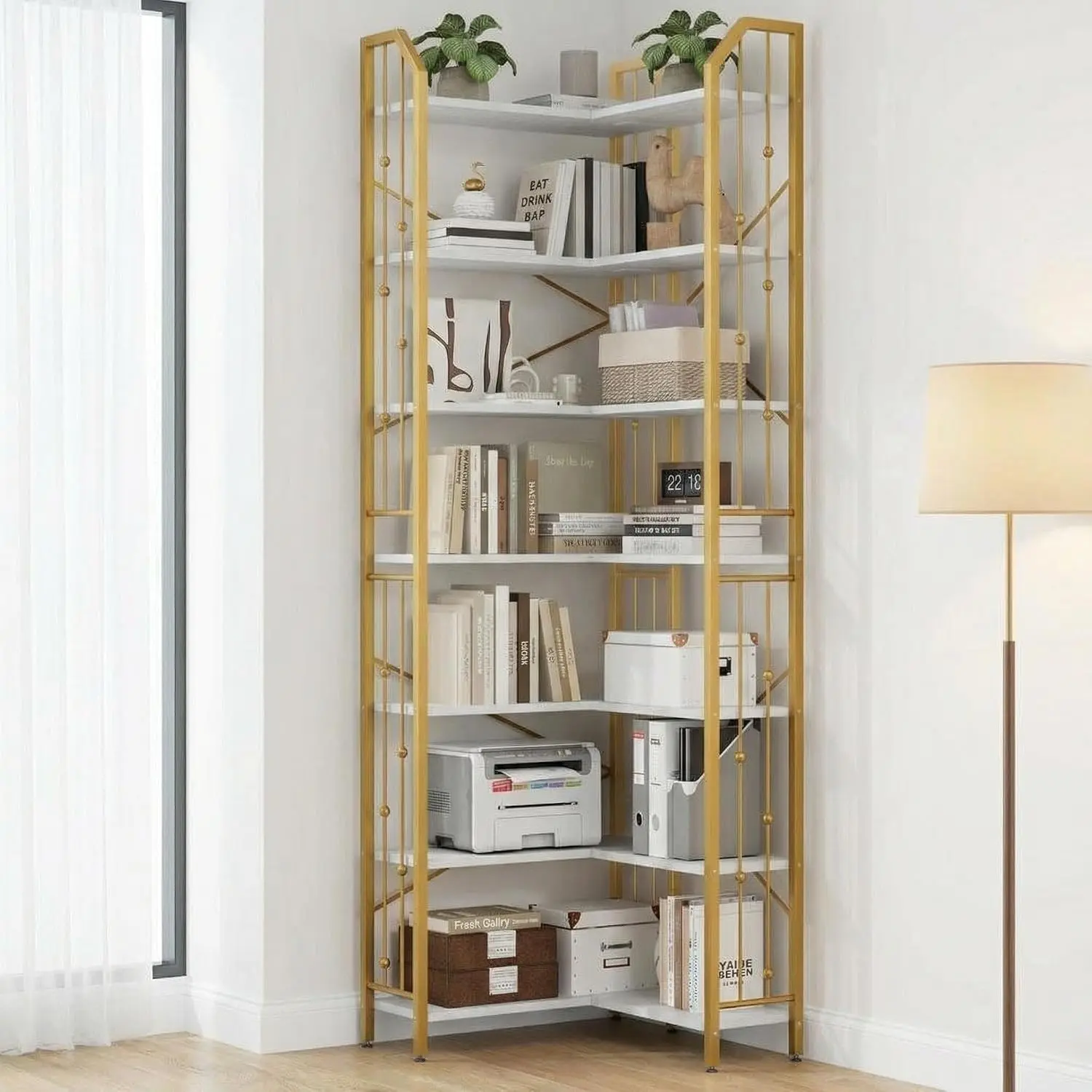 7-Tier Corner Bookshelf 86