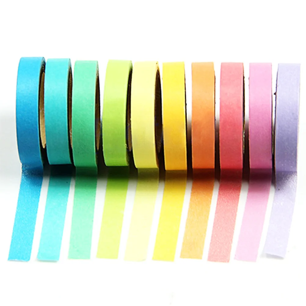 10 قطعة شريط لاصق قوس قزح ملون ديكور اشي ورق لاصق DIY بها بنفسك سكرابوكينغ ألبوم صور دفتر مذكرات