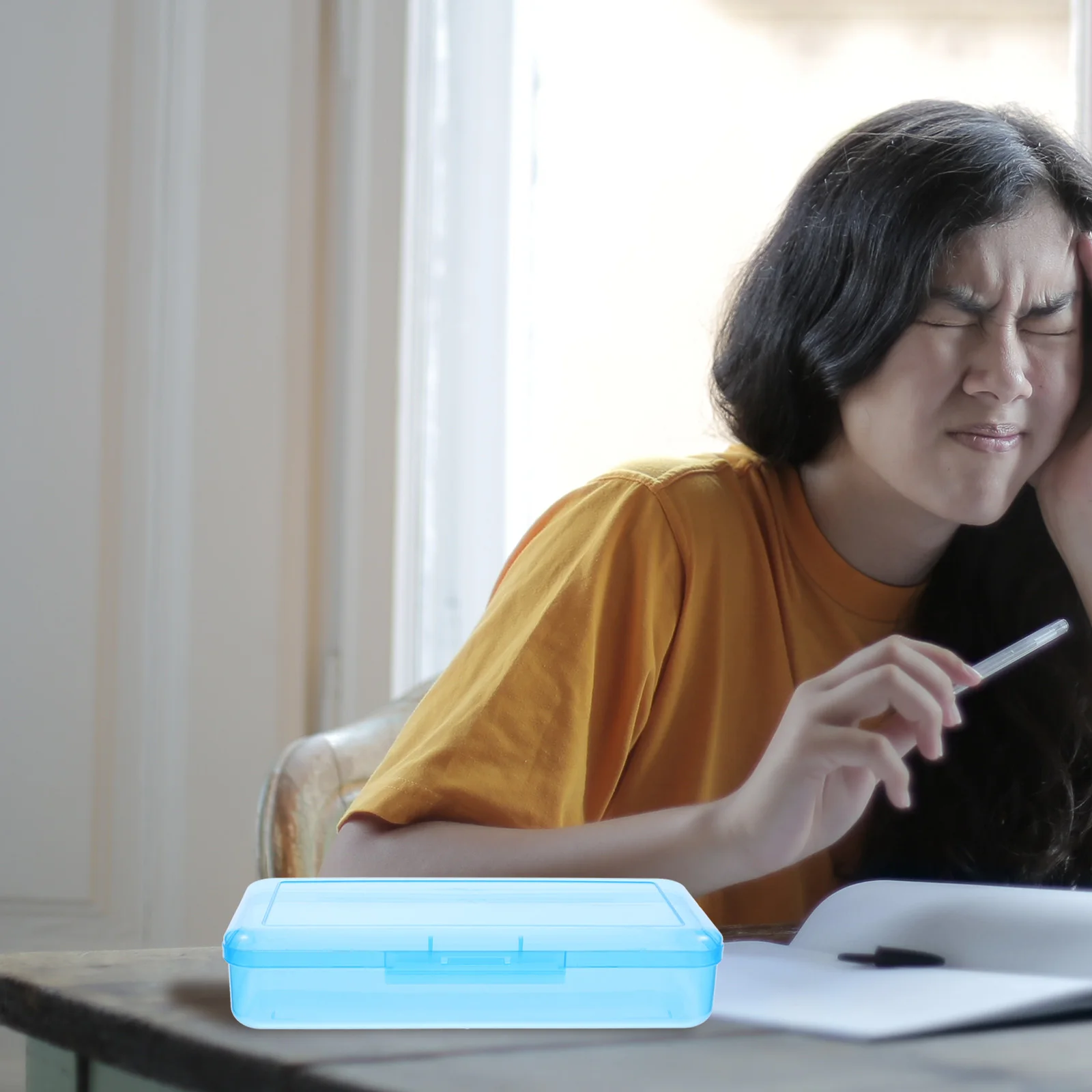 Transparent Pencil Case Multifunction School Plastic Holder with Compartments Cases