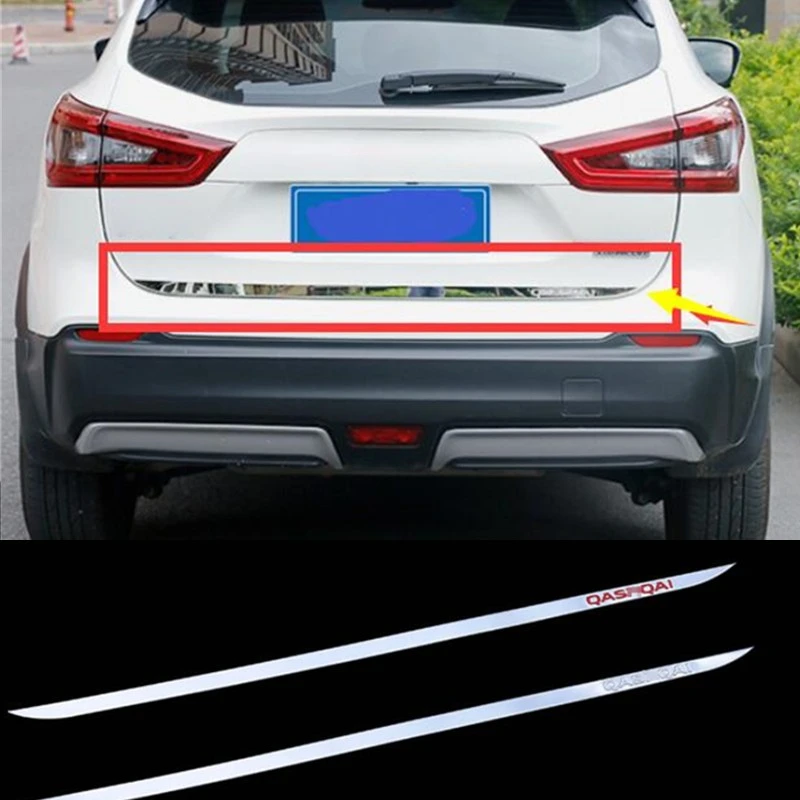 For Nissan Qashqai J11 2016 2017 2018 2019 2020 2021 High quality stainless steel Rear Trunk Lid Cover Trim Car-styling