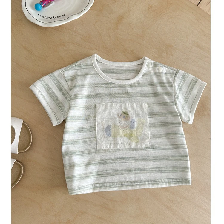 

Костюм для мальчиков 2026: Новая коллекция весна-лето, детская одежда в корейском стиле, футболка с мультяшным принтом и тонкие брюки, комплект из двух предметов