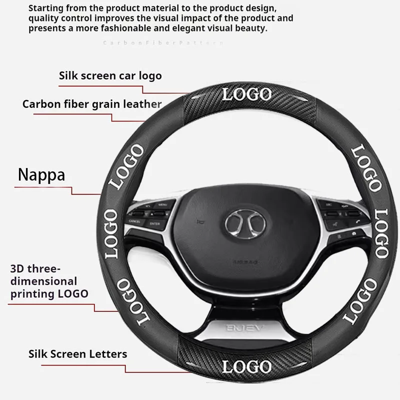 For BAIC Bejing BJ30 BJ40 BJ60 BJ80 BJ90 X5 X7 EU5 EU7 U5 U7 D50 D60 X25 Car Steering Wheel Cover PU Leather Auto Accessories