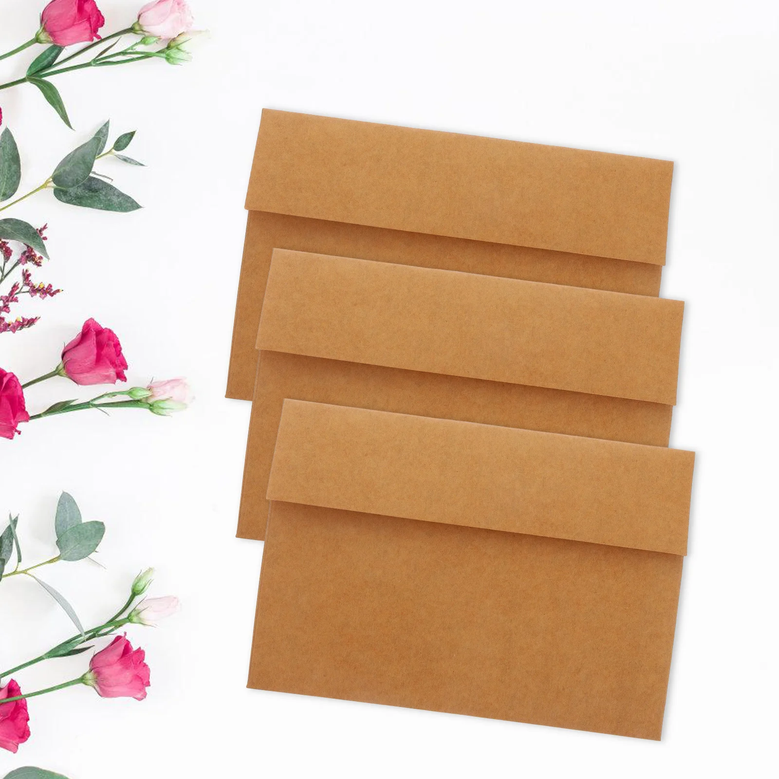 50Pcs Self Seal Envelopes Thick Khaki Plain Invitation Envelopes for Wedding Birthday Party Baby Shower Announcements