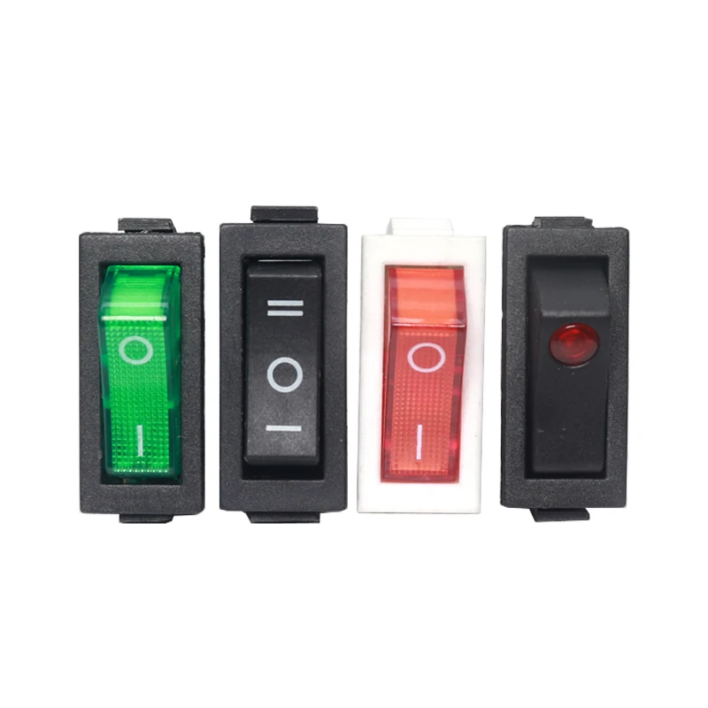 【5-2PCS】KCD3 Rocker Switch 3 Pin 2 Position ON OFF 16A 250V 220V 20A Boat-shape Electric Toggle Switch with LED Light For Car