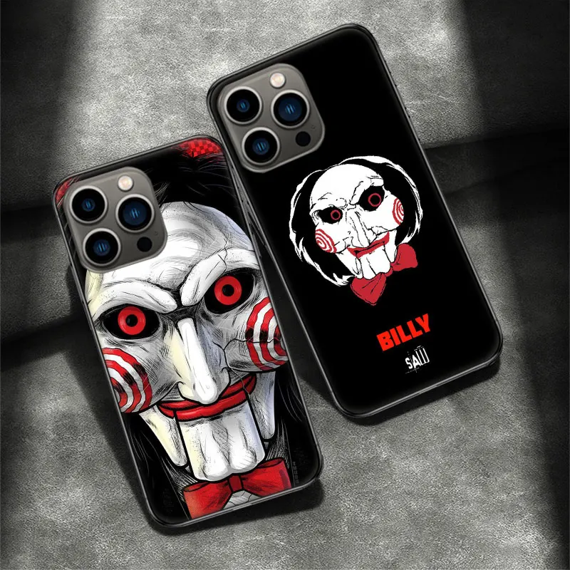 Saw Jigsaw Killer Hhorror Phone Case For Apple Iphone 16 15 Plus Soft 13 12 Mini Cover 11 14 Pro Max Capa X XS XR 8 7 Shell Coqu