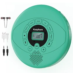 Kuephom-REPRODUCTOR DE CD portátil, walkman de CD con altavoz y auriculares, recargable, USB, MP3, jugable