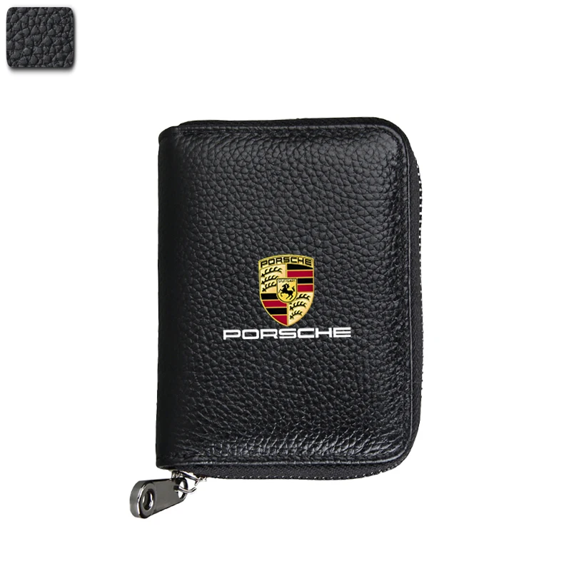 Автомобильный кошелек для водительских прав, сумка для хранения кредитных карт для Porsche Panamera Macan Boxster Cayman Cayenne 911 718, автоаксессуары