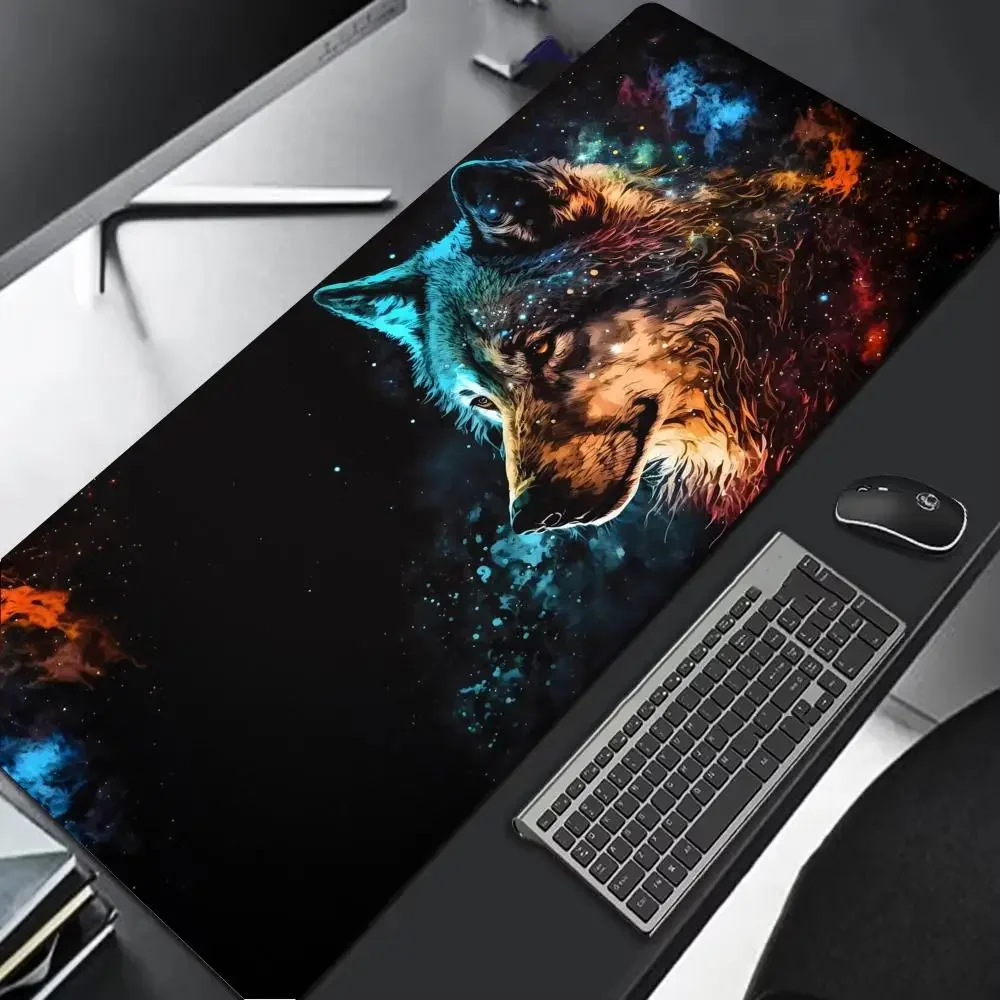 PAD WOLF LS Mousepad Game Player Mauspad rund um schwarze Maus Tischmatte Xxl Maus – Detail 6