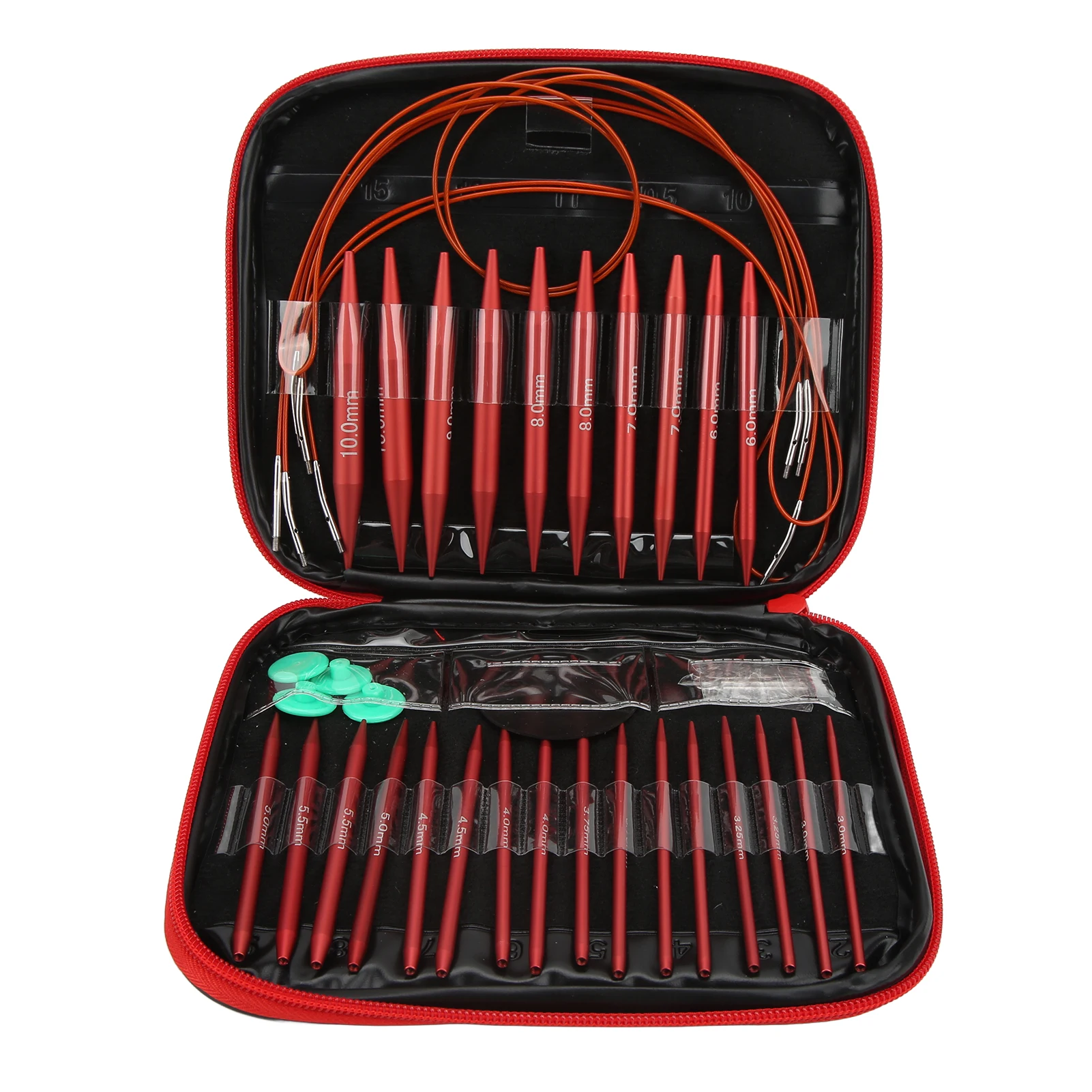 Stricknadel-Set, verschiedene Größen erhältlich, abnehmbare, kreisförmige, austauschbare Stricknadeln, Häkelset als Geschenk