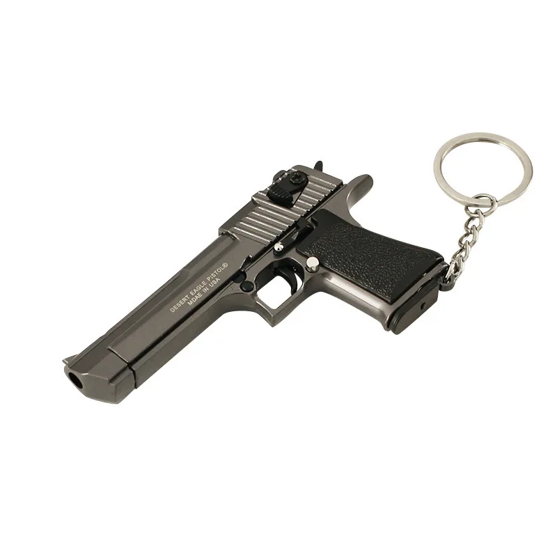 Miniature Alloy Gun Model 1:3 Desert Eagle Metal Keychain Pendant Detachable Toy Ornament for Men's Gifts