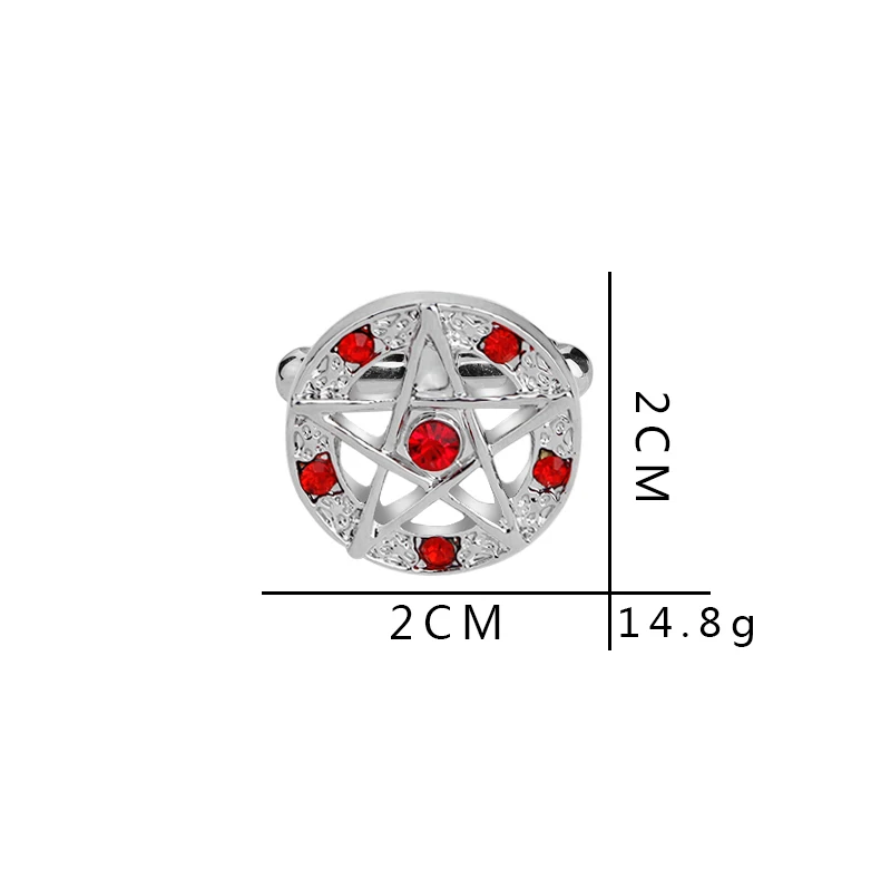 Pentagramm Mit Rot Schwarz Kristall Manschettenknöpfe Antike Vintage Satan Logo Mark Manschette Links Französisch Shirts Hülse Taste Für Vater