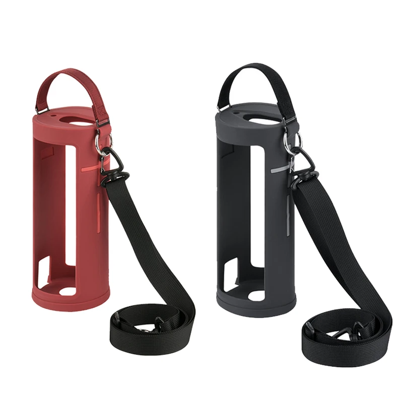 

For UE Boom 3 Bluetooth Speaker Protective Case Silicone Protective Case With Carabiner Hook Shoulder Strap B
