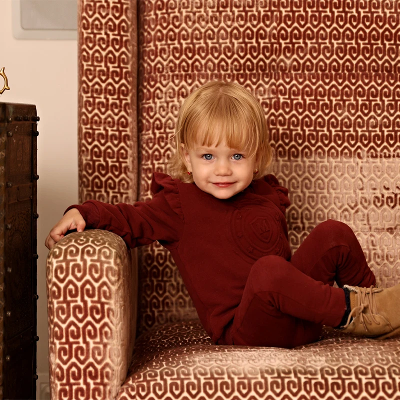 

MALI'S 25W Girl' Skirt Set for Family Winter Clothes for Dinner Baby Boy Tee Dress Burgundy New Arrival Quality
