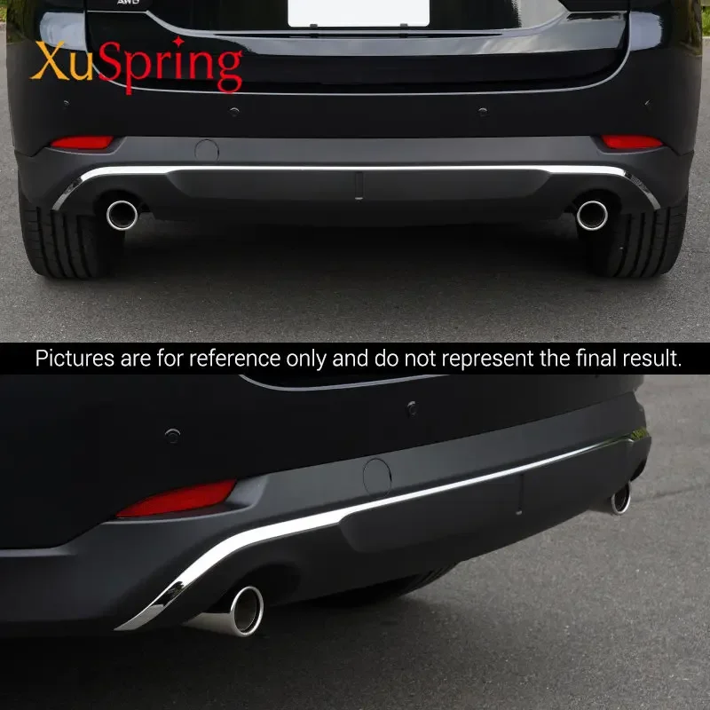 For Mazda CX-5 CX5 2022 2023 2024 KF Car Rear Door Bottom Chrome Trim Tail Bumper Strips Stickers Cover Styling Accessories