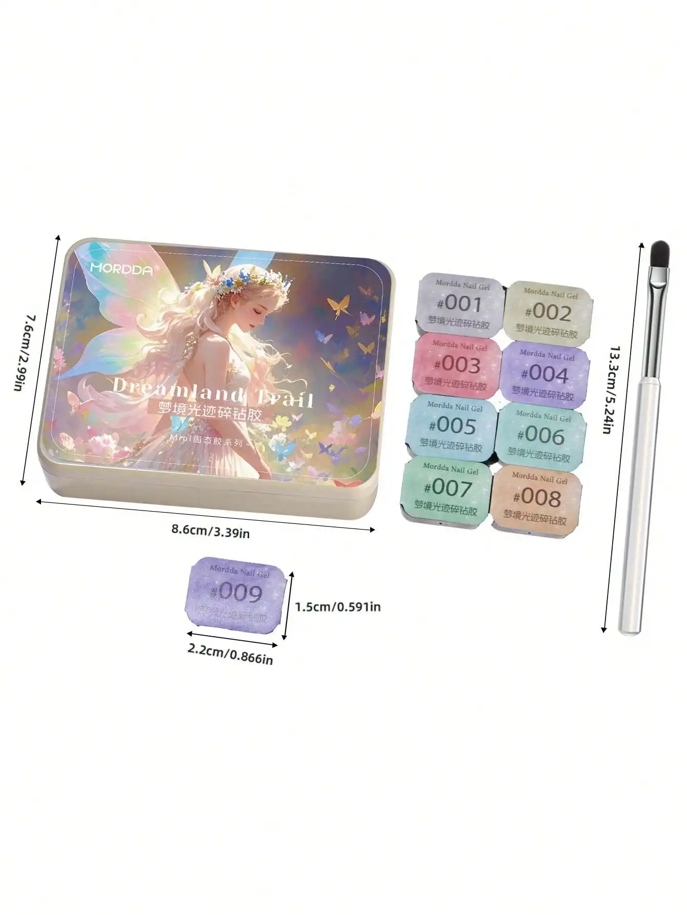 MORDDA 9 قطعة Dreamscape الماس الغبار سلسلة بريق الصلبة لاصق هلام طلاء الأظافر التدرج شبه دائم نقع قبالة UV LED مسمار #6