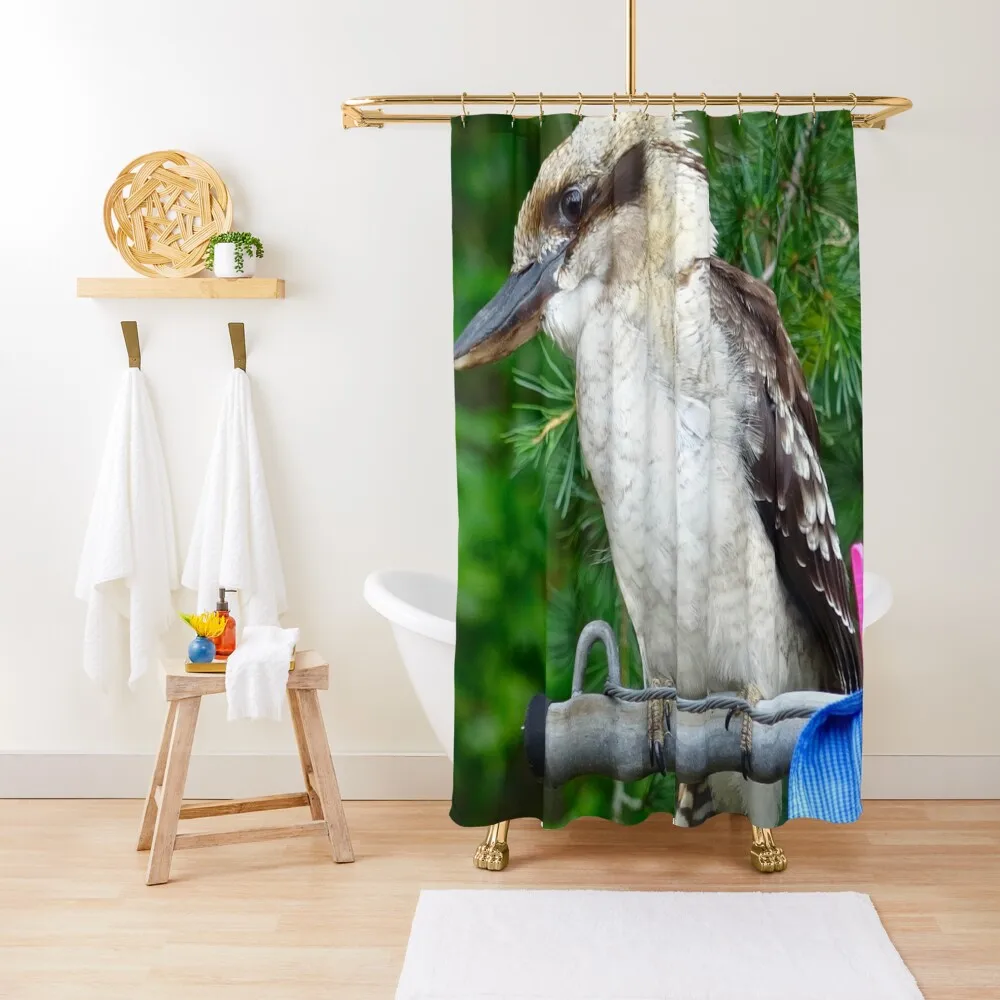 

Kookaburra on the Clothesline Shower Curtain Shower Waterproof Shower Bath Bathroom Showers Bathtub Curtain