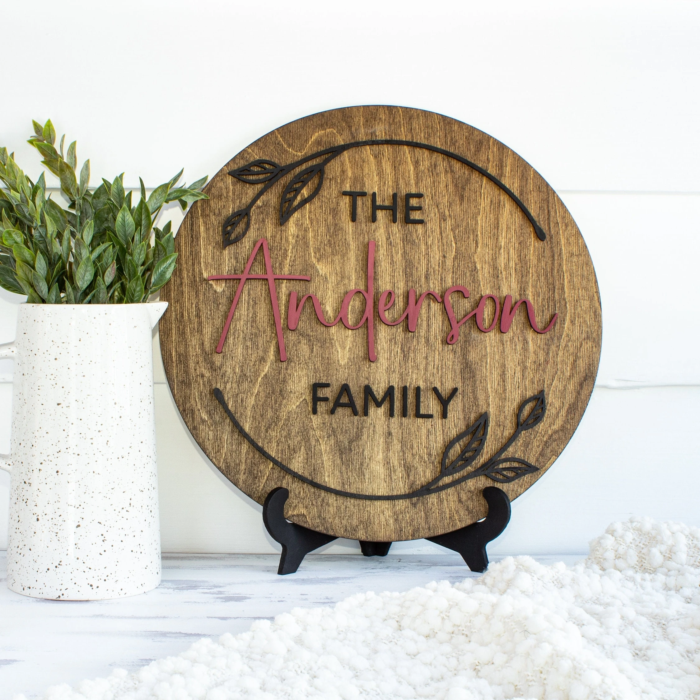 Custom Last Name Sign Wood Family Name Sign Wedding Gift Sign Bridal Shower Decor Custom Name Plaque Decorative Family Sign