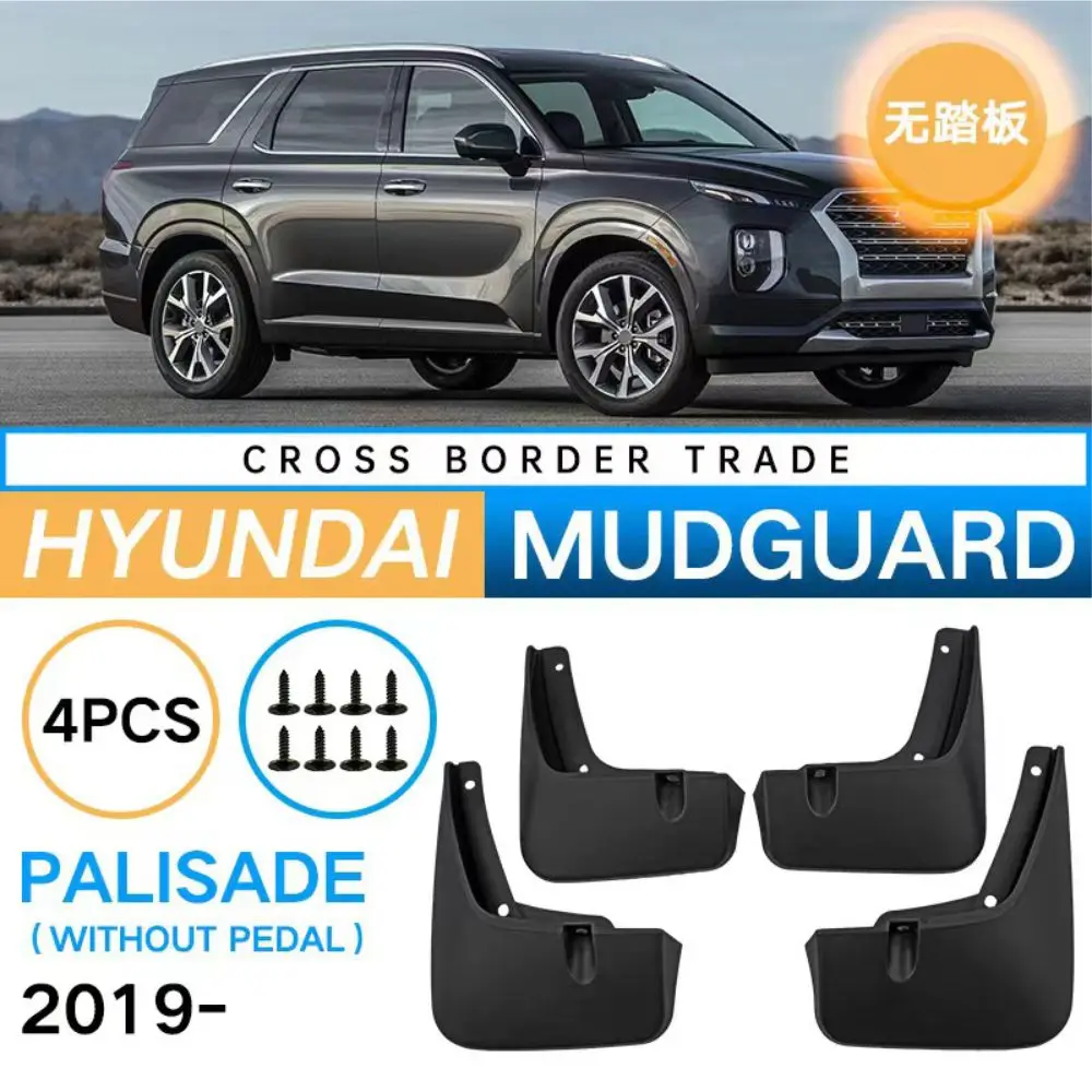 ABS Flaps de lama do carro para Hyundai Palisade 2019-2023, protetor de respingos, pára-lamas, pára-lamas dianteiro e traseiro, acessórios automotivos