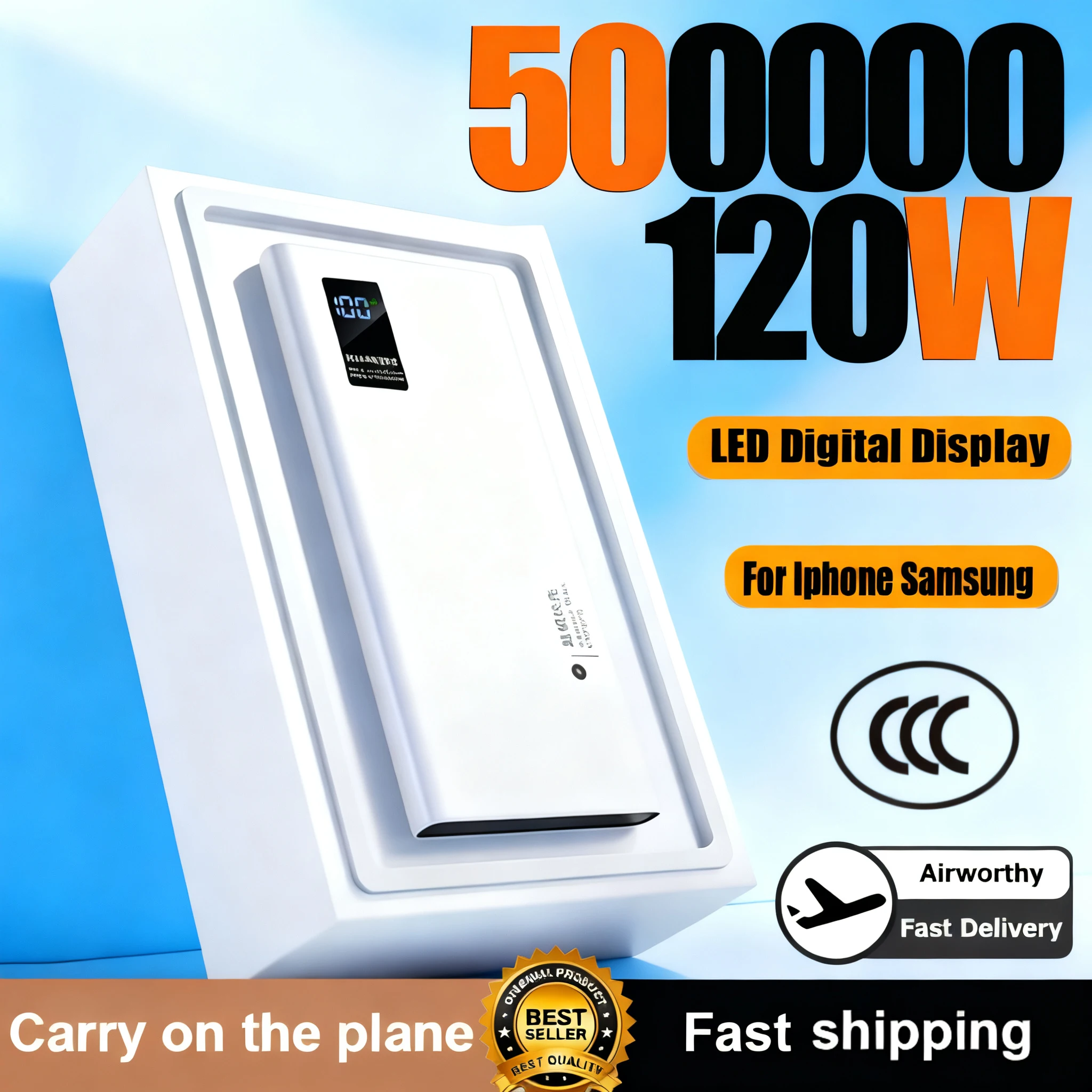 باور بانك Xiaomi 500000mAh عالي السعة 120 وات شحن سريع للغاية وبطارية خارجية محمولة باور بانك لهاتف آيفون وهواوي #4