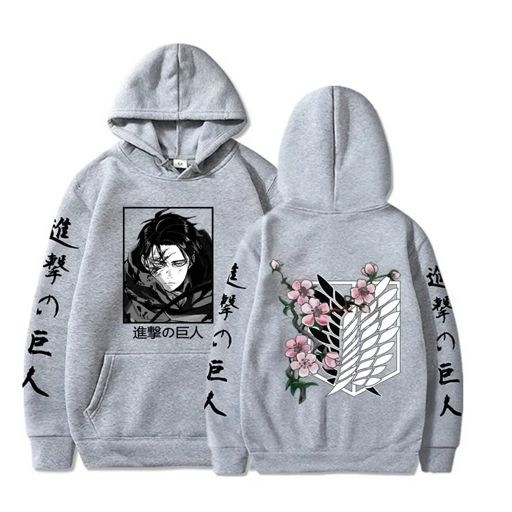 Hot Anime Attack On Titan Plus Size Hoodie Levi Graphic Hooded Men Women Clothes Autumn Warm Sweatshirt Harajuku Streetwear Tops