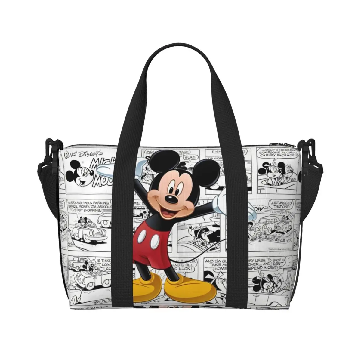 

Женские милые ручные сумки с Микки Маусом, пескозащитная большая сумка на молнии для тренажерного зала, продуктовых путешествий