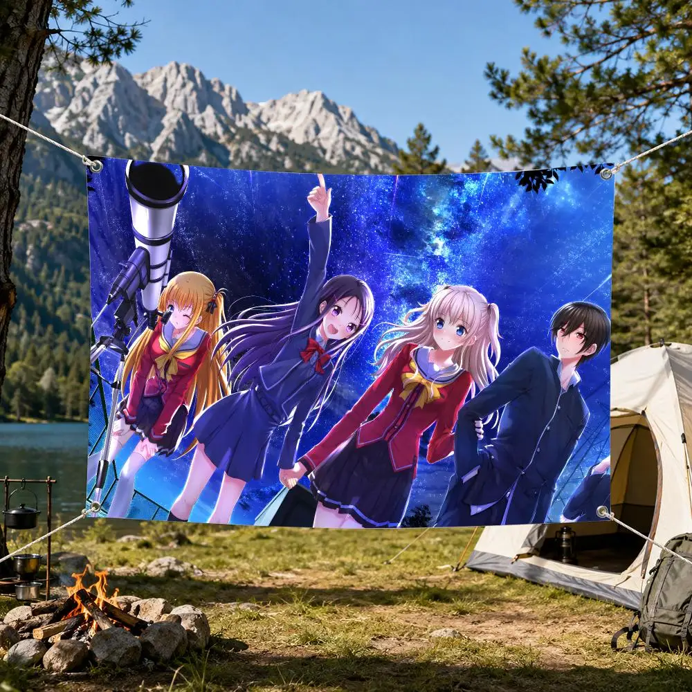 Charlotte Flags Aesthetic Wall Tapestry Printed Wall Hanging Living Room Party Outdoor Decor