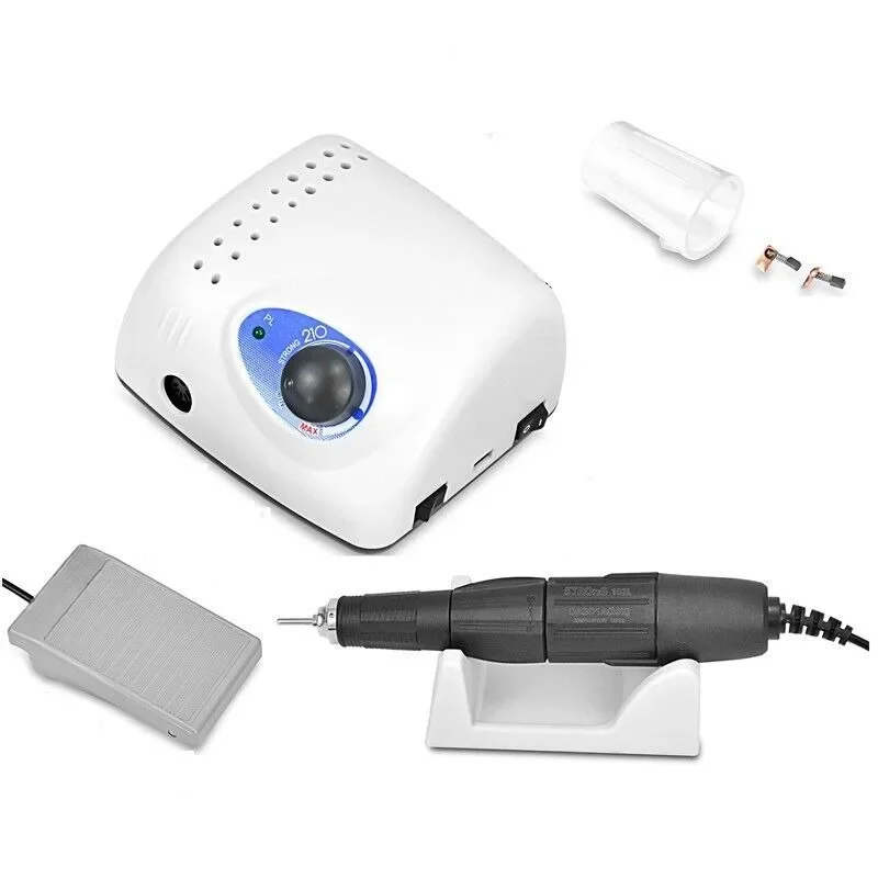 Forte 210 forets à ongles électriques Machine de manucure 35000 tr/min manucure pédicure équipement fichier Bits outil perceuse Machine pour ongles