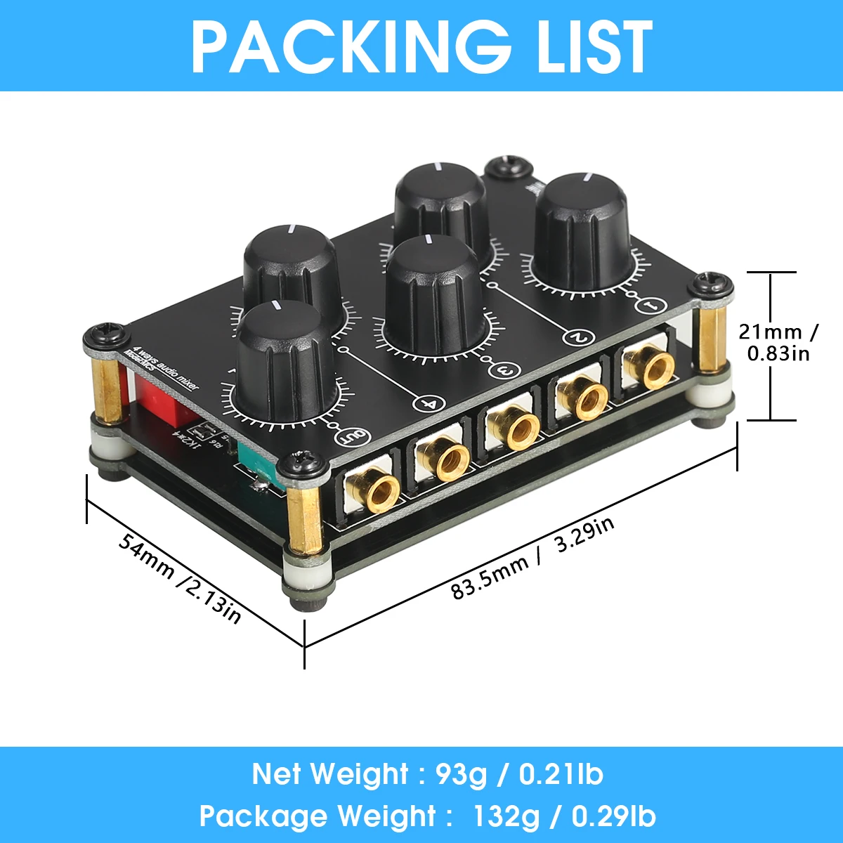 Nobsound мини 4-канальный стерео линейный Миксер для живой студийной записи портативная пассивная аналоговая звуковая смешивающая консоль с низким уровнем шума