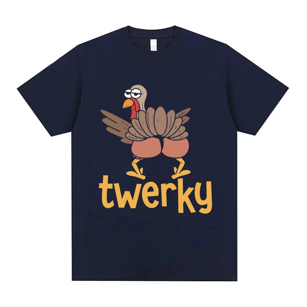 Twerky Turkey Butt Funny Meme T Shirt Men Women Fashion Casual Harajuku Short Sleeve T Shirts Men's 100% Cotton Oversized Tshirt
