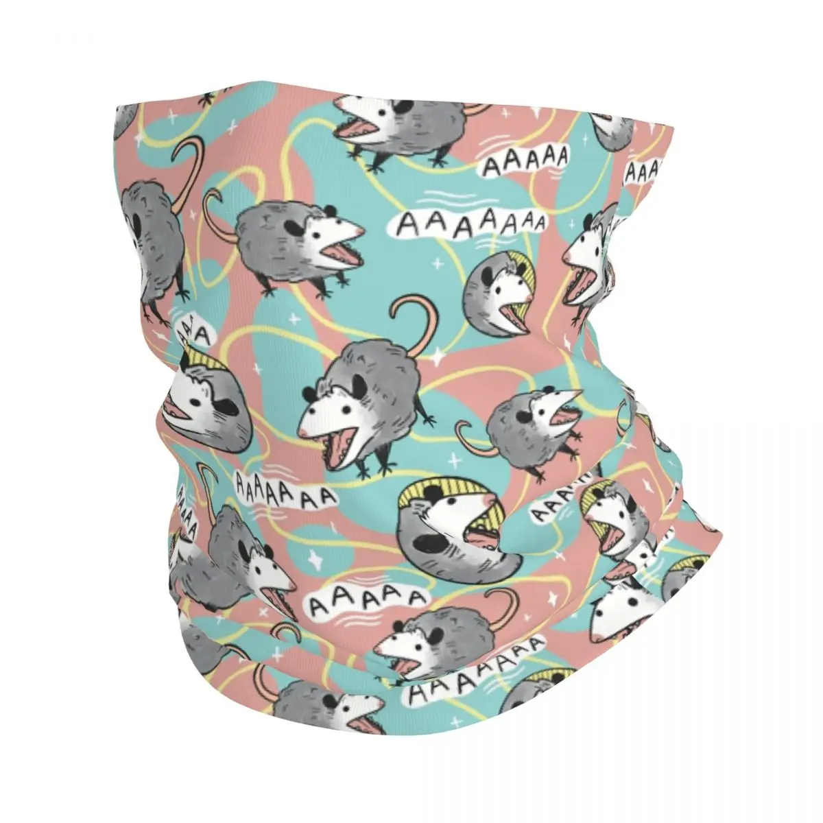 Opossum Screm Winter Neck Warmer Men Windproof Wrap Face Scarf for Hiking Animal Pet Gaiter Headband