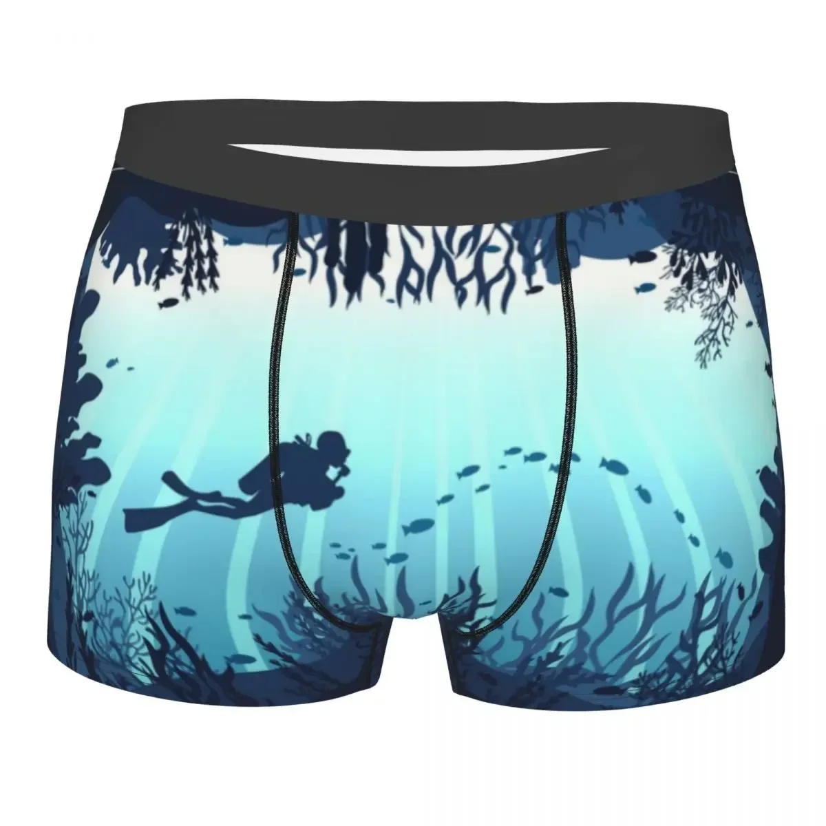 Custom Deep Sea Caveran Diver Boxers Shorts Mens Dive Explore Briefs Underwear Cool Underpants