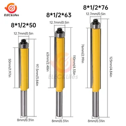 3 pezzi 8mm Shank Long Blade Flush Trim Router Bit con cuscinetto per modello di legno Bit fresa in carburo di tungsteno