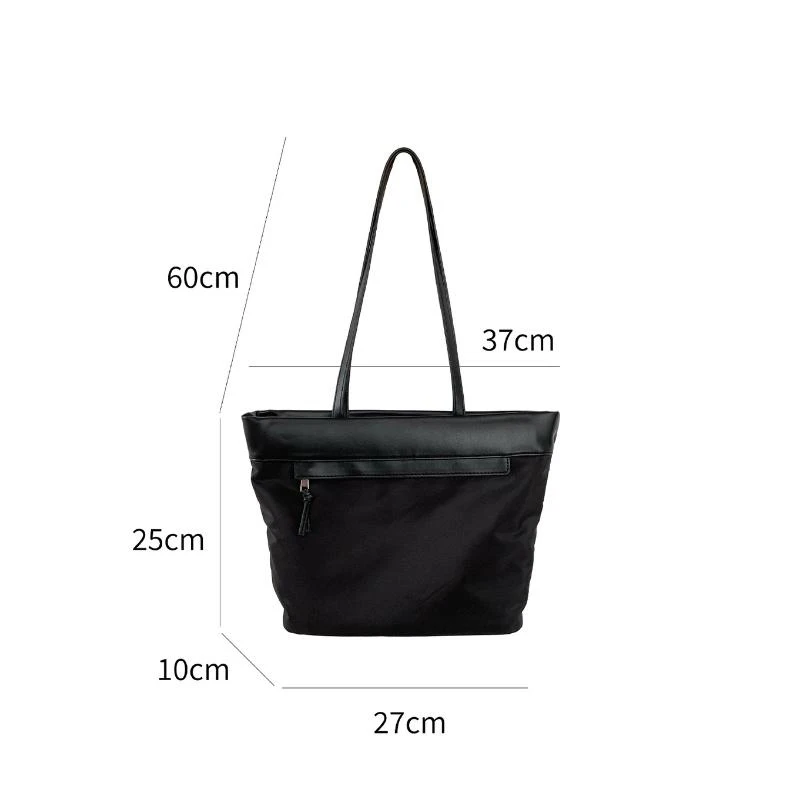 Koreanische Schultertasche, Leichte Damen-Handtasche mit Großer Kapazität aus Nylon, Vielseitige Shopper-Tasche für Arbeit und Freizeit – Detail 1