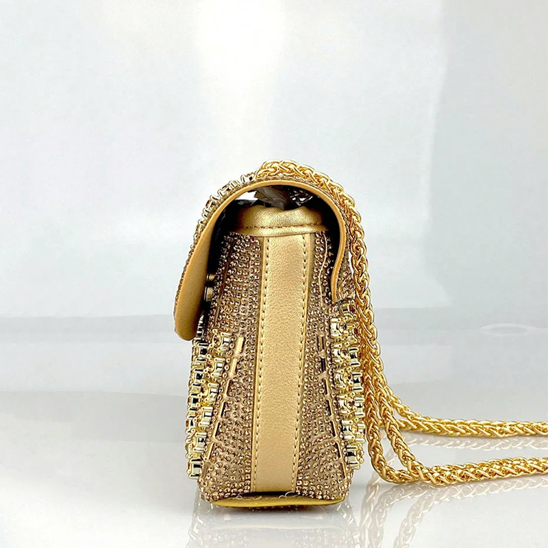 Glamorous Wallets for Women Luxury Designer Bags Diamond Shoulder Bag Women Party Bag Portable Messenger Bag Gold Bag
