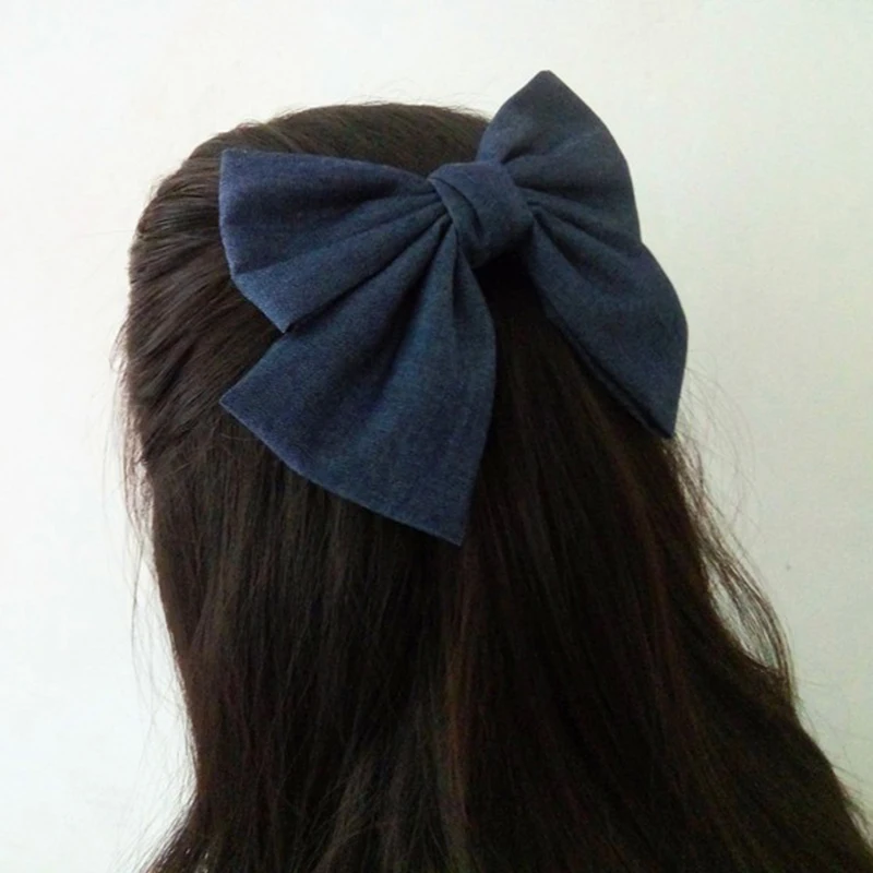 Barrette en Denim pour femmes et filles, 10 couleurs, Vintage, doux, solide, pince à cheveux, grande taille, épingle à cheveux, bleu, couvre-chef