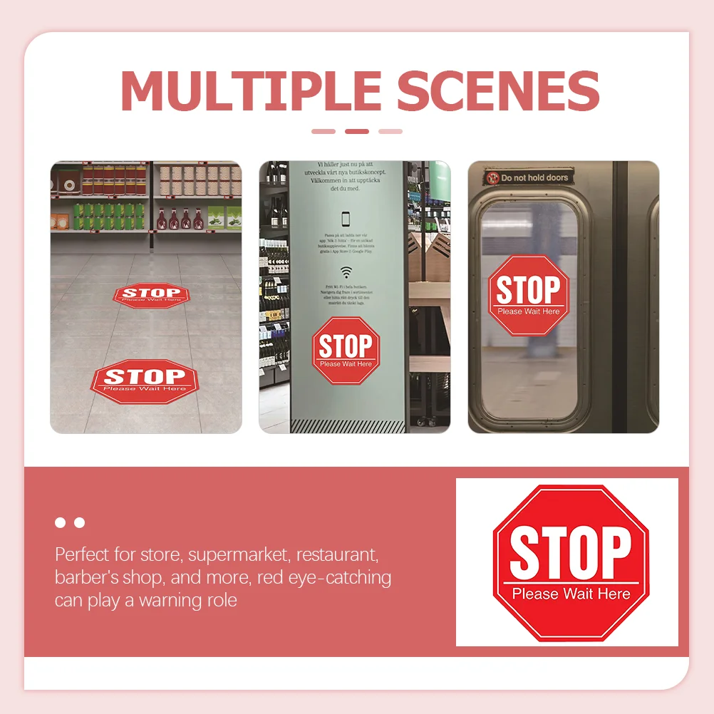 10 Pcs Stop Epidemic Prevention Wall Sticker Social Distancing Awareness Sign Keep Distance Stickers Safety Floor Warning Signs