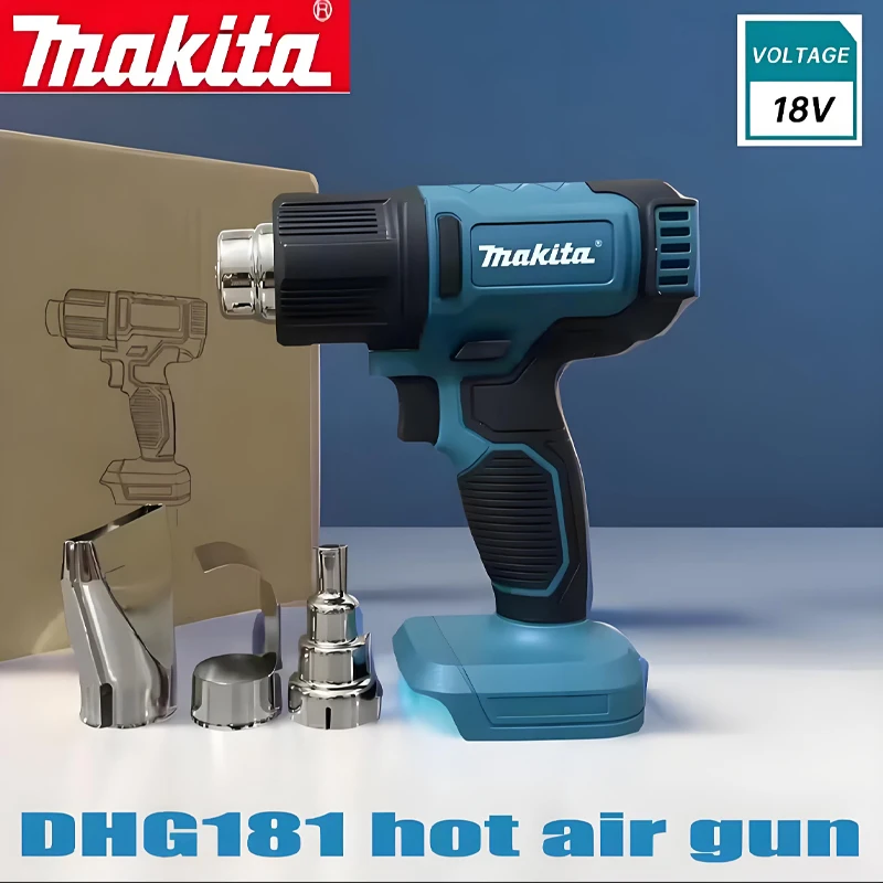 

18v Makita DHG181 Heat Gun Rechargeable 18V Lithium Hot Air Gun High Power Wireless Film Plastic Welding Shrink Baking Gun 550°C