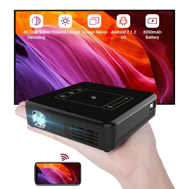 Hot Sale D013 Smart Android Wireless Beamer Full HD 1080P Home Theater Video Proyector Portable Outdoor Mini Projector 4K