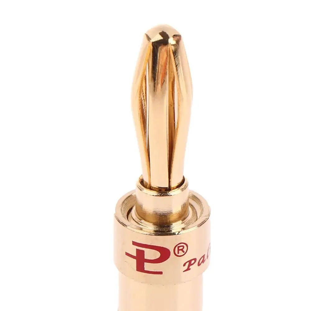 2Pcs Gold-plated Copper Cross Banana Speaker Plug Black Red for Speaker Wire Amplifier Audio Connector Adapter
