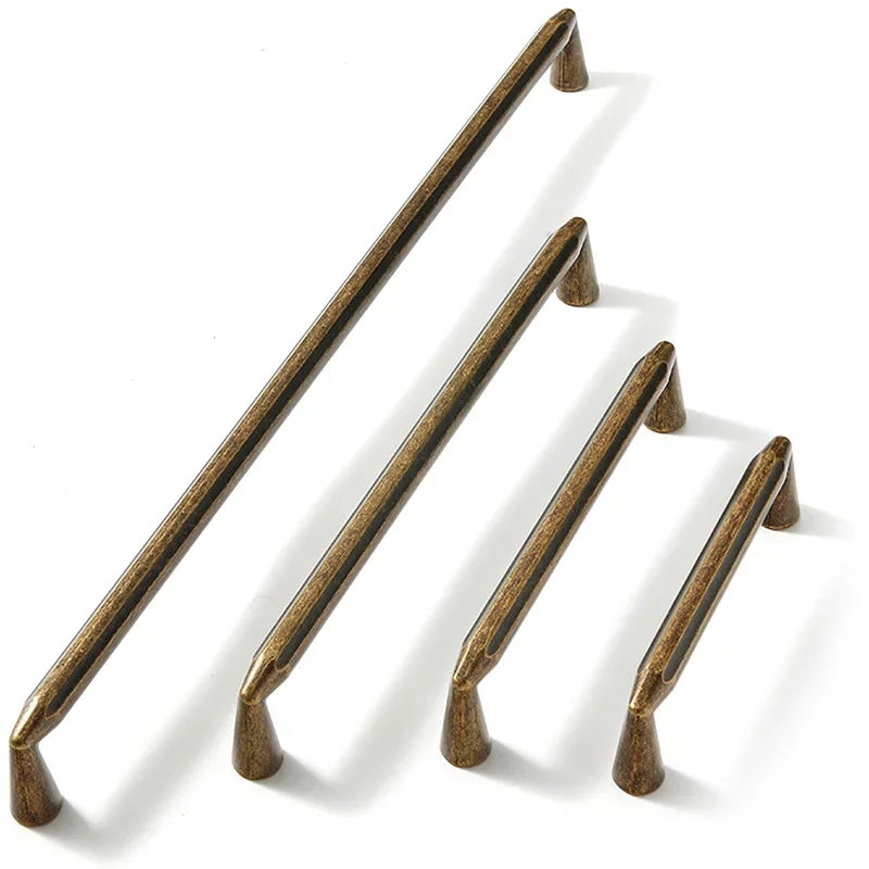 Cupboard Drawer Pulls Dresser Bookcase Hardware Kitchen Cabinet Handles Antique Brass Cabinet Knob Vintage Pen Superior 96-320mm