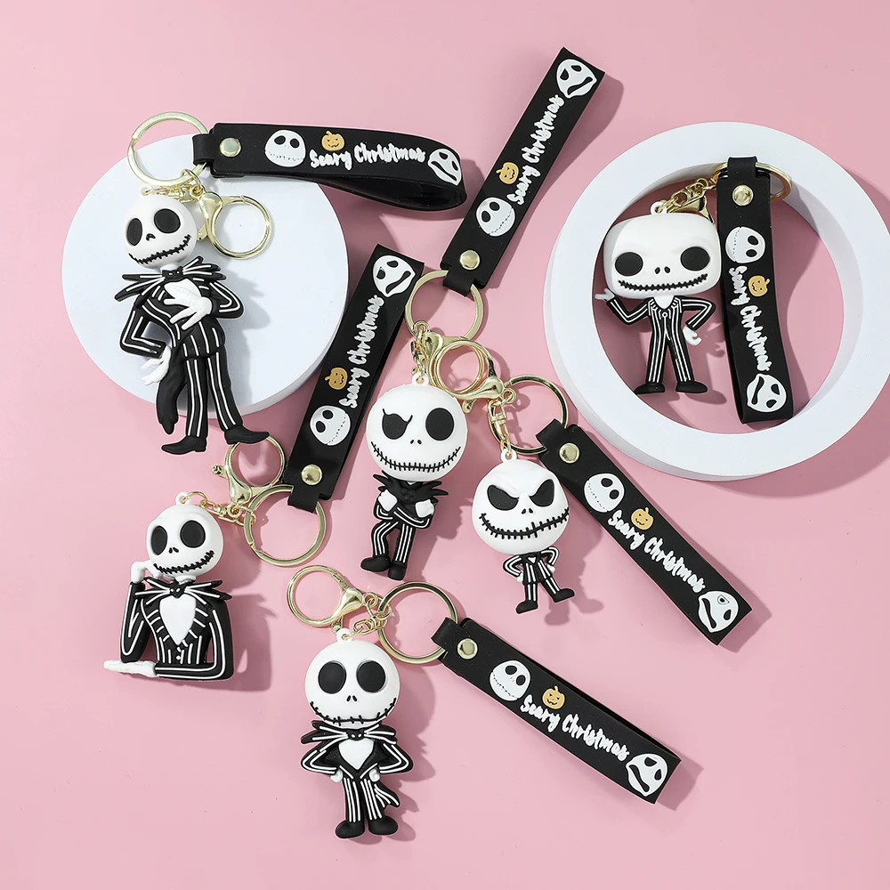 Kerst Horror Nachten Anime Film Skeleton Jack Sleutelhanger Gepersonaliseerde Trendy Tas Decoratie Hanger voor Vrienden Vakantie Geboorte