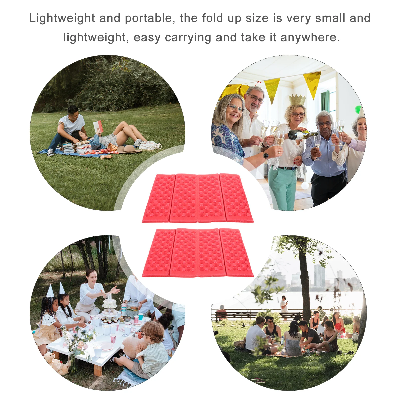 2-teiliges faltbares Picknick, leicht, wasserdicht, tragbar, Campingmatte für Outdoor, Wandern, Strand, Reisen, Krabbelmatte