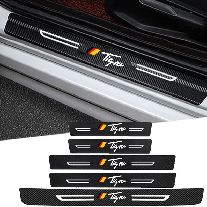 Car Doorsill Trim Stickers Pedal Guards Trunk Door Threshold Anti Scratch Protect Decals for Tigra Model Bumper Strip For Opel