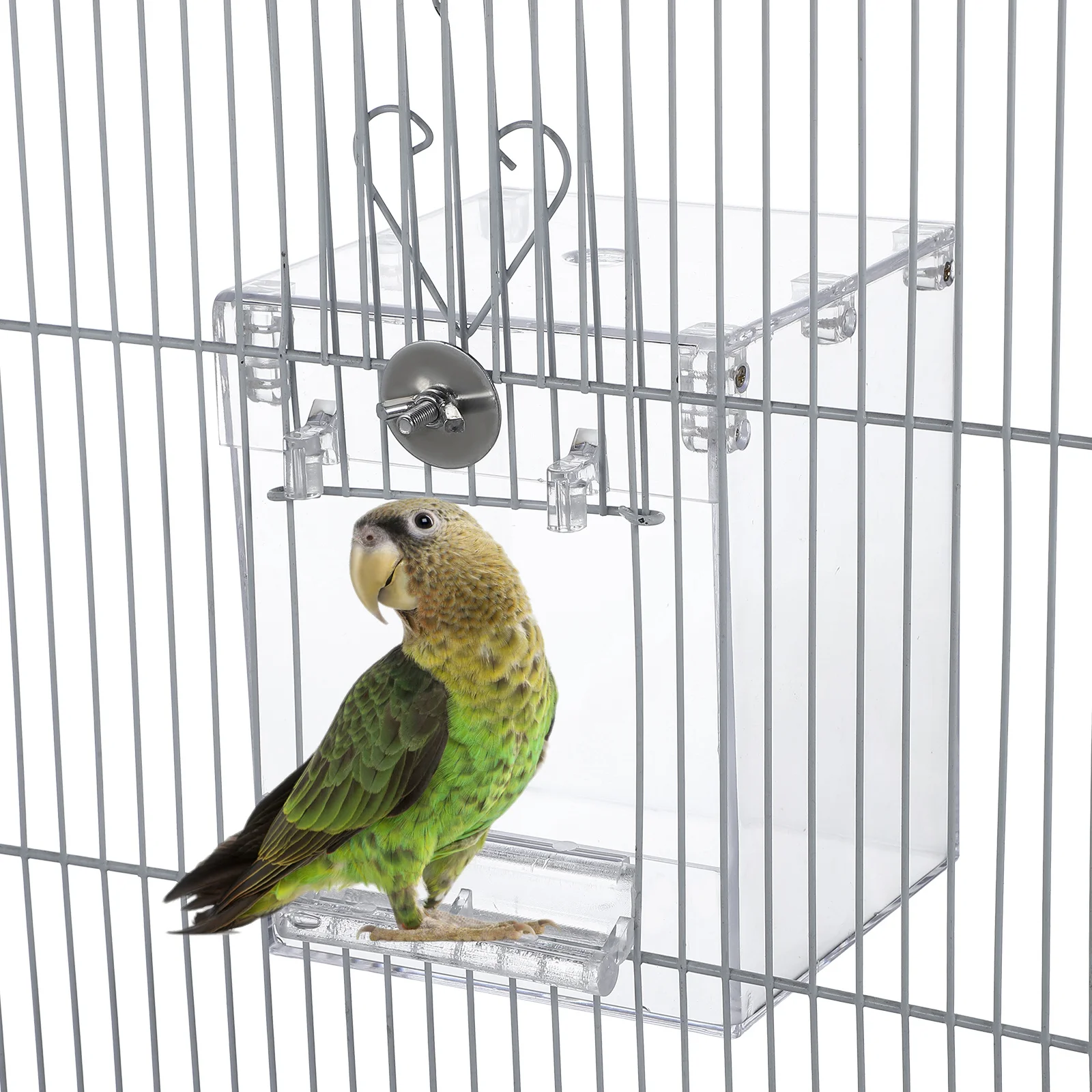 

Parrot Bath Box Bird Cage Accessories Acrylic Long Tail Indoor Bath for Parrots Parakeet Bird Shower Pet Supplies