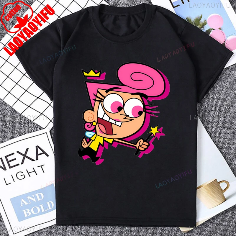 تي شيرت The Fairly Oddparents الرسوم المتحركة الكرتونية الكلاسيكية 90s 80s تي شيرت الفكاهة تيمي واندا كوزمو الجرافيك موضة القطن رجل تي شيرت