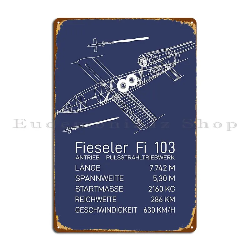 V 1 Flying Bomb German Ww2 Diagram Information Metal Plaque Poster Printing Wall Plaque Wall Decor Wall Decor Tin Sign Poster