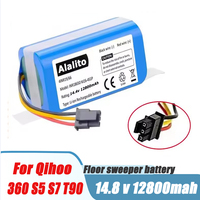 14.4V/14.8V 12.8Ah Replacement Lithium Battery for Qihoo 360 S5 S7 S7Pro T90 X9 LIECTROUX ZK901 Robotic Vacuum Cleaner Batteries