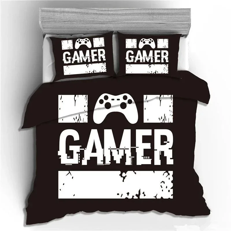 Gamepad Comforter Cover Gamer Bedding Set Teens Video Game Duvet Cover For Youth Boys Modern Game Controller Bedspread